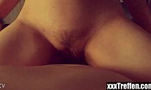 german young woman riding my cock in free session