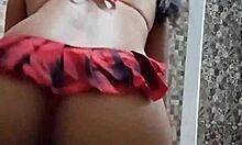 Stripping the Beautiful Tattooed Married Woman in Sexy Miniskirt Fetish POV!