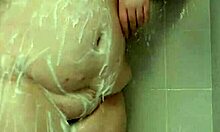 Shower tease with natural tits and big ass