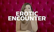 Slender brunette eats ebony friend's round ass and shaved pussy.