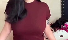 Mexican teen with big tits and ass rides dildo passionately