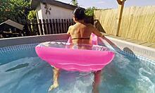 slutty milf had some fun in the pool 280- previw