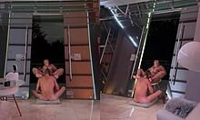 Slim ebony girlfriend gets rammed doggy after face fuck