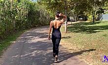 Watch This Latina Fitness Babe Tease All Day Then Get Fucked Hard For A Creampie!