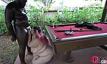 Latina BBW Rose D Kush Sucks and Fucks by Cabanna. She Gags Hard on Every Thrust!