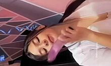 university girl feels intense pleasure with her dildo backstage