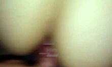 Chubby Japanese amateur bent over for anal cumshot