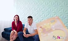 first cuckold, dude shares his redhead girlfriend for rough threesome 😈