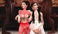 prego milf kate ina and chunga share big black cocks in sims 4 porn