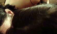 two amateurs tease and cum in mouth at home