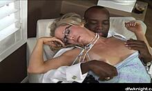 Hotwife enjoys bbc creampie in interracial swinger group