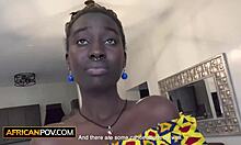 big natural tits ebony model gets rough sex in bikini try on