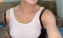 trans asian babe gets solo cum in public 😏