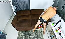 Stepmother and Stepsister Stuck on Sofa, I Fuck Their Asses Hard