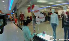 I fuck Mazy in the public restroom for an intense orgasm