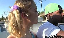 Does it hurt? he asks as he gives her a rough facial.