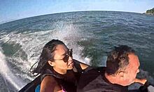 Latina teens with big asses have crazy adventures on jet ski in guarujá sea sp 😎