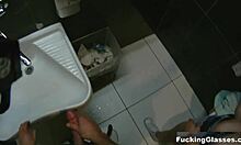 I fuck Mazy in the public restroom for an intense orgasm