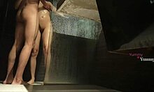 Hidden camera catches stepsister in shower, leading to penetration and cum on her body