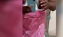 This hot chubby amateur uses a dildo on her big tits in homemade fun.