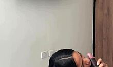 Cute brunette gives stepbrother sloppy blowjob