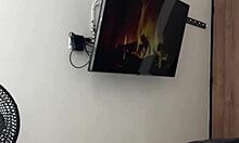 Cute brunette gives stepbrother sloppy blowjob