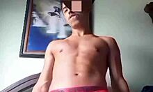 Latina amateur in red outfit with colombian charm