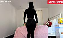 Big tits milf shows off in sheer leggings, Melody Radford!