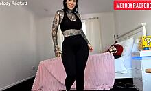 Big tits milf shows off in sheer leggings, Melody Radford!