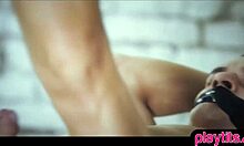 Brunette teen loves femdom blowjob with blonde!