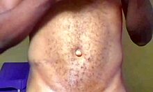 Lonely African man dances naked and relaxes alone