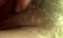 petite girlfriend masturbates hairy pussy for cash