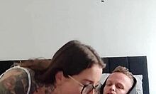 Pretty stepsister notices me filming her rough deepthroat and wet cock sucking with muscular guy