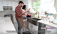 Interracial MILF Lexi Nicole Receives Doggy Style Fucking In Kitchen On Her Knees