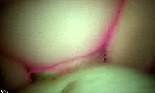 bbw in pink fishnets enjoys creampie delight