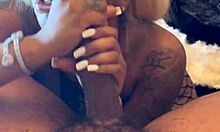 Pretty Ebony Face Enjoys Oral Pleasures