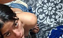 Hey, check out my girlfriend giving a deepthroat blowjob and handjob, licking balls, wanting cum on her face! 😏