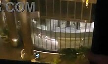 masturbating in public at the hotel window 😏