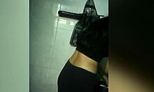 This skinny teen lets me fondle her perfect tits in a homemade video