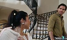 Petite latina teen Penelope Woods intensely fucked by stepdaddy