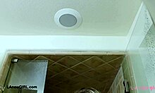 Radiant teen blonde took a shower after lesbian massage casting