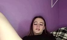 i'm just a young teen 18+ rubbing my puffy pussy after pulling panties aside for used panty bank