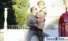 Hot teen takes it hard outdoors!