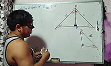 Asian Student And Teacher In Mathematical Sexual Triangle In Bedroom