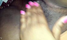 Amateur ebony BBW gets wild, fingering herself to a squirting finish.