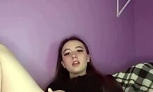 i'm just a young teen 18+ rubbing my puffy pussy after pulling panties aside for used panty bank