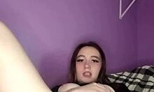 i'm just a young teen 18+ rubbing my puffy pussy after pulling panties aside for used panty bank