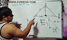 Asian Student And Teacher In Mathematical Sexual Triangle In Bedroom
