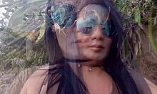 Hey, relaxing at Belch Praia with a cute Latina getting her pussy licked!