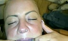 i watch my wife suck big black cock close-up, swallowing every drop